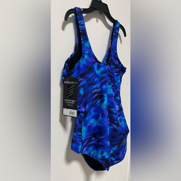 Miracle Suit Revele Blue- One Piece Swimsuit- padded Straps & Draped Silhouette - Picture 13 of 14